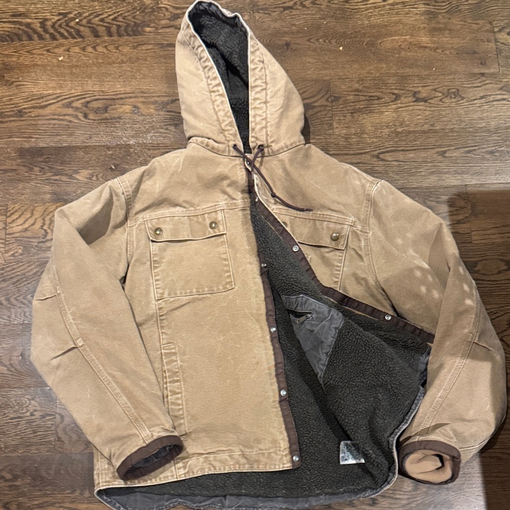 Carhartt Tan Hooded Shirt Jacket